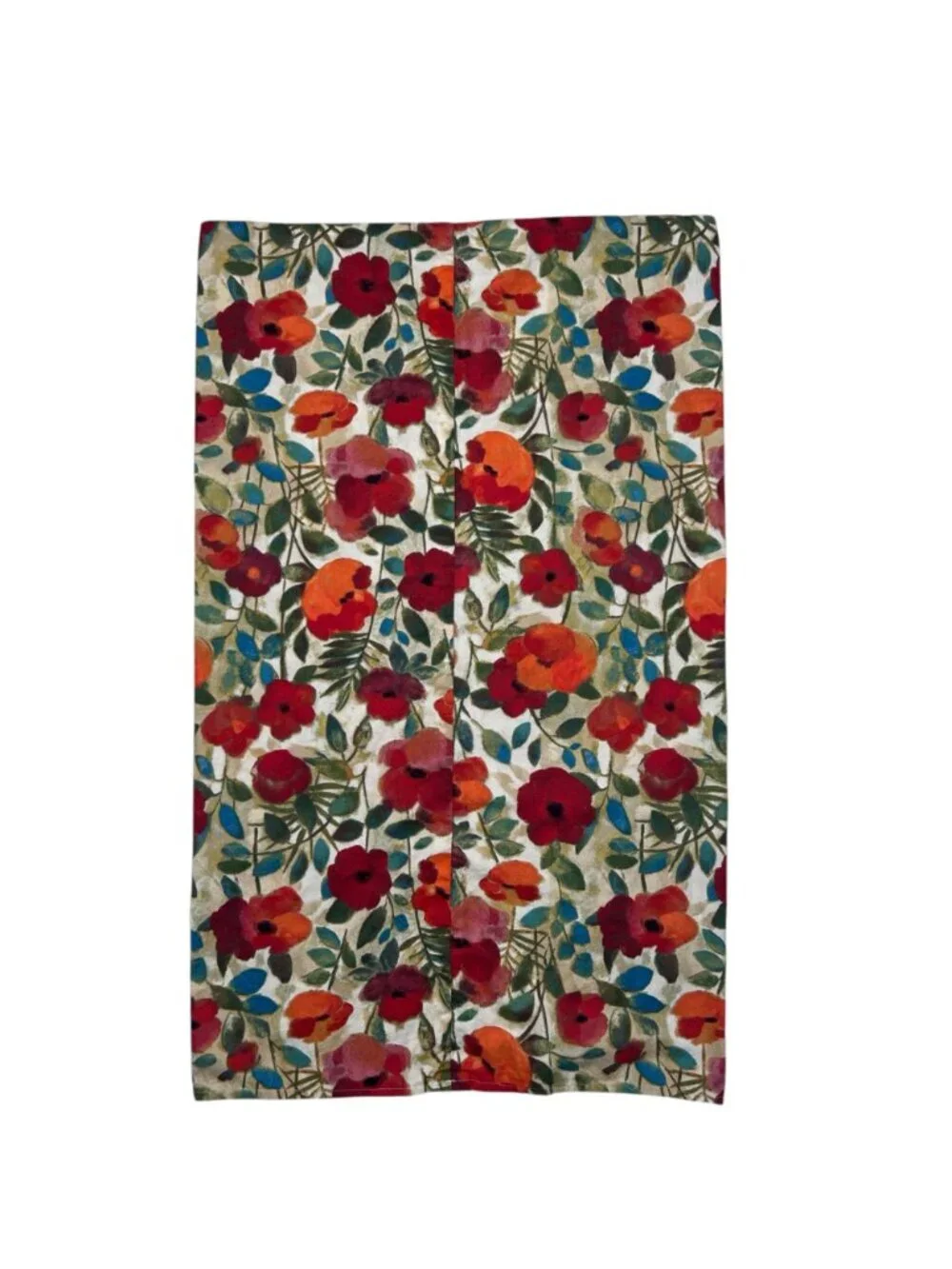 Handmade Pillowcase Set of 2 Poppy Vibrant Floral Multicolor 20x33 Modern Art